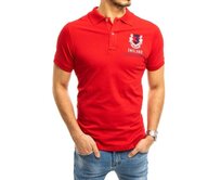 Pánské tričko s límečkem červené NUMMER Červená, XXL