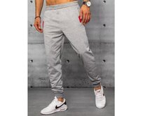 Pánské tepláky bez potisku šedé STYLE Světle šedá, XL