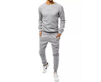 Pánská tepláková souprava bez kapuce bez potisku šedá Světle šedá, XXL