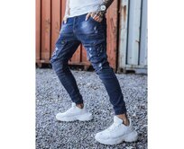 Pánské jogger riflové kalhoty granátové STREET Modrá, S