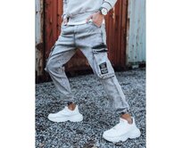 Pánské džínsové jogger kalhoty šedé MEN Světle šedá, s30