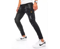 Pánské riflové jogger kalhoty tmavě šedé DENIM Černá, s31
