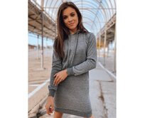 Dámské elegantní šaty s kapucí GARNET tmavě šedá Břidlicová, S