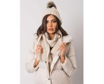 Dámský set s čepicí a šálou Rubby RUE PARIS béžový Béžová, Univerzální