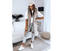Dámská vesta prošívaná ZIPIS béžová Béžová, S