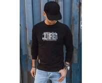 Pánská mikina s potiskem LIFE černá Černá, XL