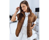 Dámská prošívaná vesta NIMIA hnědá Karamelová, M/38