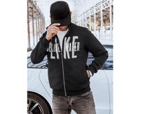 Pánská mikina na zip s potiskem DARNELL černá Černá, XL
