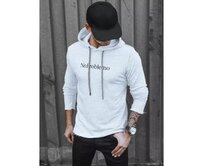 Pánská mikina s kapucí NO PROBLEMO šedá Světle šedá, L