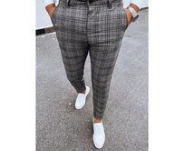 Pánské kalhoty kostkované chinos GEO tmavě šedé Břidlicová, s32