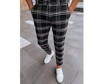Pánské kalhoty kostkované chinos GEO černé Černá, s30