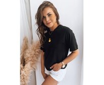 Dámské tričko s nášivkou MIA ROSE černé barvy Černá, S