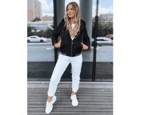 Dámská bunda bomber s kapucí SELENE černá Černá, XL