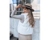 Dámská vesta a'la Lambskin BEEWARM krémová Bílá, S