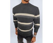 Pánský pruhovaný polopřiléhavý svetr IMMA tmavě šedý Břidlicová, 2XL/3XL