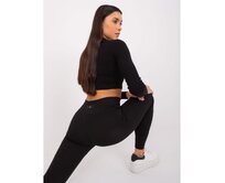 Dámské legíny sportovní pruhované ALAIR černé Černá, XL