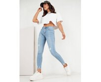 Dámské džínové kalhoty BAREME modré Modrá, XL