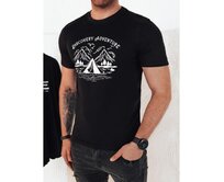 Pánské tričko s potiskem černé Černá, L