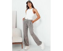 Dámské kalhoty s širokými nohavicemi ASTERS šedé Světle šedá, L/XL