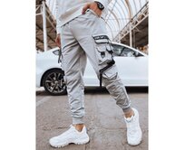 Pánské bojové kalhoty šedé Světle šedá, XXL