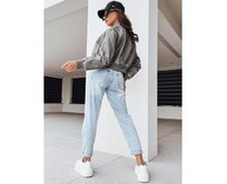 Dámská kožená bunda bomber SANTOL šedá Břidlicová, S