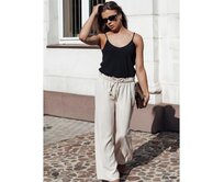 Dámské kalhoty s širokými nohavicemi MADDIE světle béžové Béžová, Univerzální