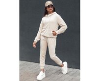Dámská velurová souprava RELAX FIT ecru Bílá, XL