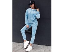 Dámská velurová souprava RELAX FIT, modrá barva Světle modrá, XL