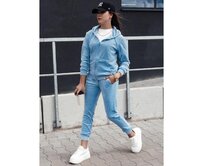 Dámská velurová souprava VELCOMFY modrá Světle modrá, XL