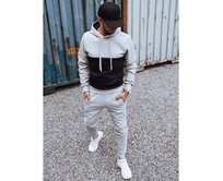 Pánská tepláková souprava ONA šedočerná Světle šedá, XXL