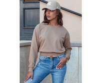 Klasická dámská mikina CASUALVIBE světle hnědá Karamelová, L