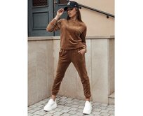 Dámská velurová souprava URBANVELVET hnědá Karamelová, XL