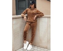 Dámská velurová souprava RELAX FIT hnědá Karamelová, L