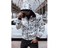 Pánská celorozepínací mikina s kapucí bílá Bílá, XL