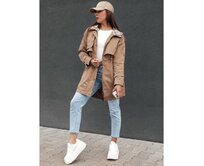 Dámská bunda parka FASHLOVE tmavě béžová Béžová, L