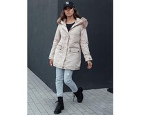 Dámská zimní bunda parka s kapucí SNOWFALL béžová Béžová, XXL