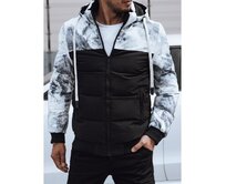 Pánská zimní bunda prošívaná s kapucí černá Černá, 3XL/56