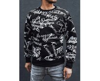 Pánská mikina s kapucí LOM černá Černá, XXL