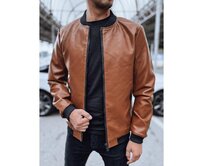 Pánská kožená bunda bomber camel TX4705 Černá, L