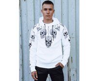 Pánská mikina s kapucí bílá BX5840 Bílá, XXL