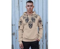 Pánská mikina s kapucí béžová BX5842 Béžová, XXL