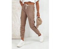 Dámské pruhované kalhoty CHICCORD camel UY2175 Karamelová, XL/XXL