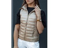 Dámská prošívaná vesta STYLISHZ hnědá Karamelová, S