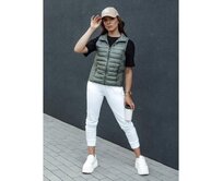 Dámská prošívaná vesta STYLISHZ se stojáčkem zelená Zelená, S