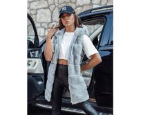 Dámská kožešinová vesta ASHTON šedá Světle šedá, L