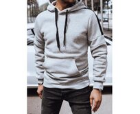 Pánská mikina s kapucí světle šedá BX5829 Světle šedá, XXL