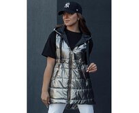 Dámská prošívaná vesta PIXIECODE tmavě šedá Břidlicová, S