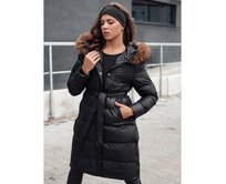 Dámská prošívaná zimní bunda s kožíškem STYLEBELLA černá Černá, XL