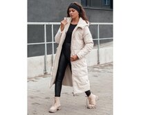 Dámská zimní bunda GLAMPUFF oboustranně prošívaná s kapucí béžová Béžová, M