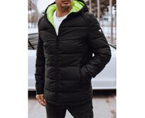 Pánská zimní bunda prošívaná s kapucí černá Černá, 3XL